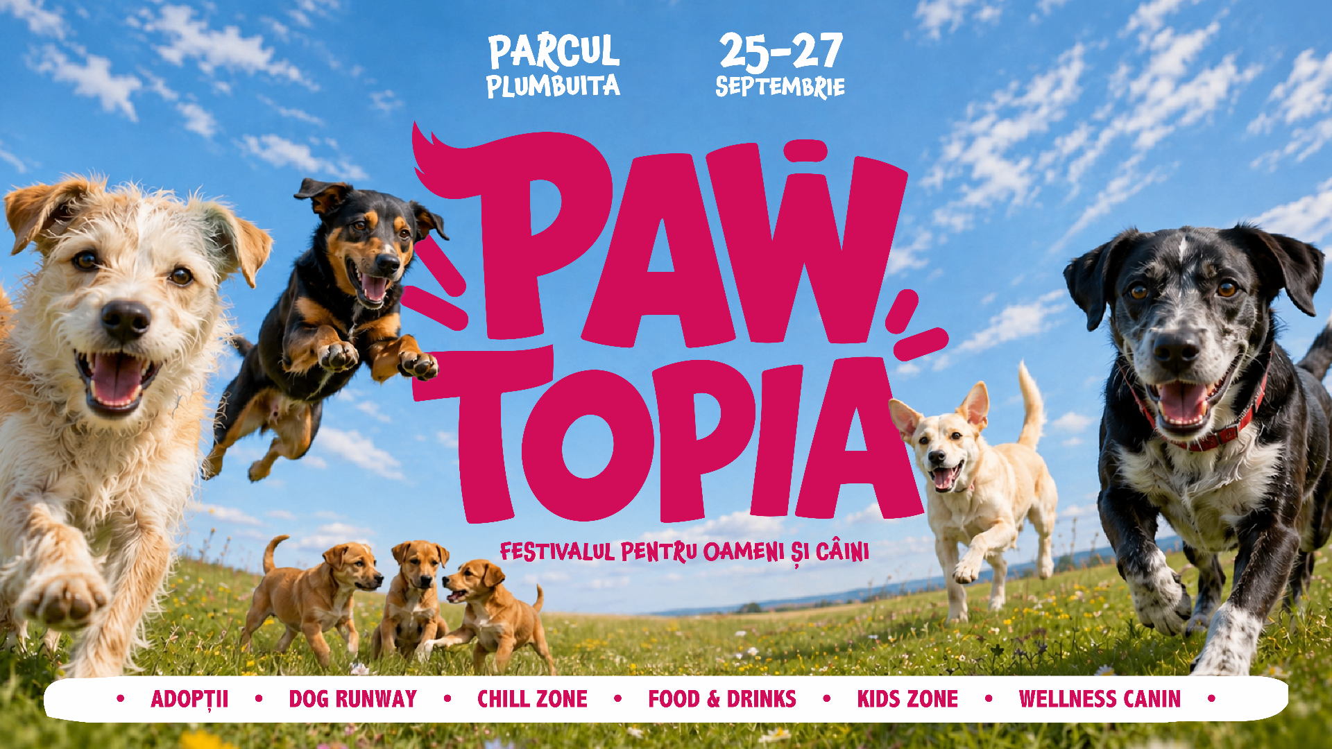 Pawtopia — festivalul pentru oameni și câini, 25–27 septembrie, Parcul Plumbuita
